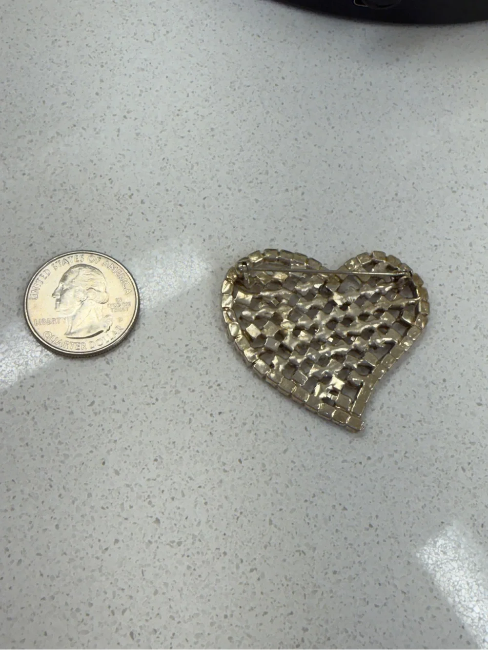 Crystal Heart Brooch - Sparkling Clear Rhinestones